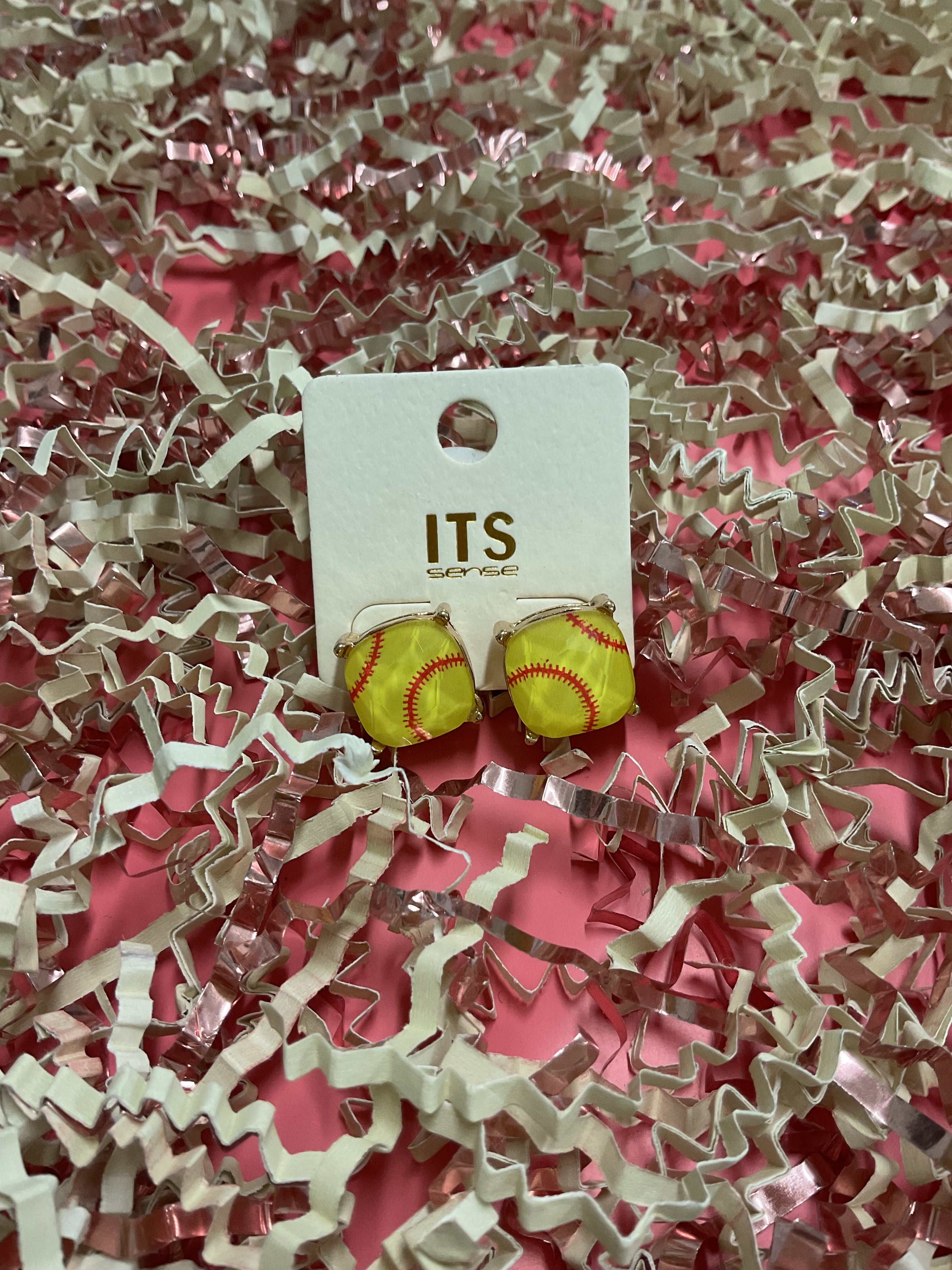 Softball stud earrings